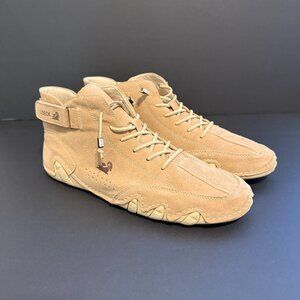LDECK Men's Sneakers 10.5 (44) Tan Suede Orthopedic, Barefoot Comfort